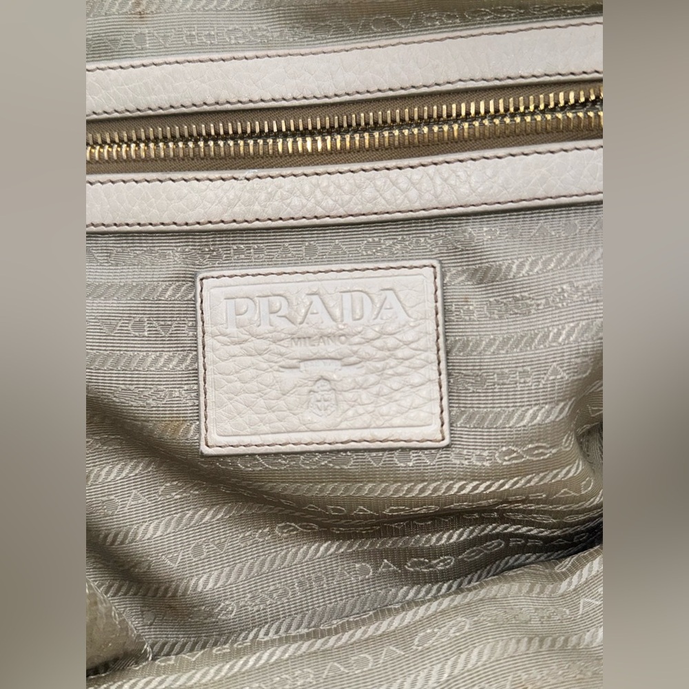 Prada Cream Vitello Dome Satchel 🤍 Classic Neutral Luxury - Picture 10 of 14